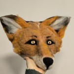 Tête de renard en laine cardée